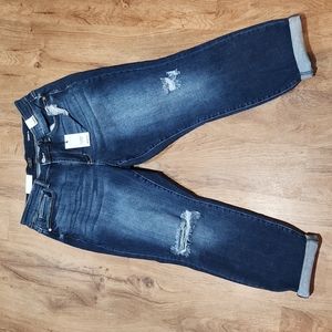 BNWT Judy Blue high rise cuffed boyfriend distressed jeans 16w